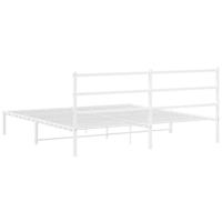 Bedframe met hoofdbord metaal wit 183x213 cm - thumbnail