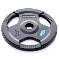 Muscle Power Olympische halterschijf 10 kg, met handgrepen rubber overtrokken 50 mm zwart - thumbnail