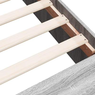 Bedframe bewerkt hout grijs sonoma eikenkleurig 90x190 cm