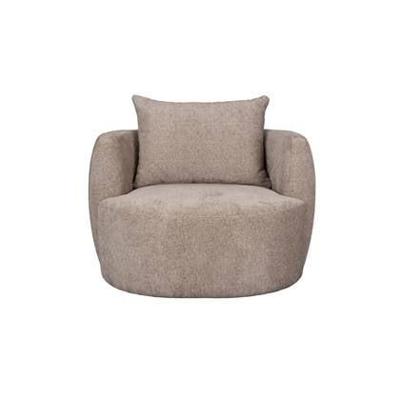 Dutchbone Fauteuil 'Rocca' Geweven stof, kleur Cappuccino