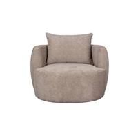 Dutchbone Fauteuil 'Rocca' Geweven stof, kleur Cappuccino - thumbnail