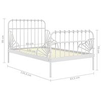 VidaXL Bedframe verlengbaar metaal wit 80x130/200 cm - thumbnail