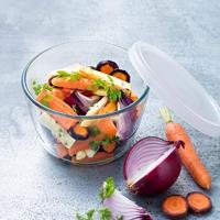 Pyrex Cook and Freeze Ronde Glazen Vershoudschaal met Deksel 0.6L - thumbnail