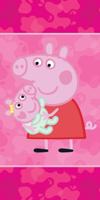 Peppa Pig handdoek roze 70 x 140 cm - thumbnail