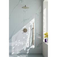 Fortifura Calvi Inbouw Regendoucheset - rond - thermostatisch - wandarm - 25cm hoofddouche - staaf handdouche - Geborsteld Messing PVD (Goud) SW706206/SW720555/SW720562/SW720569/SW720570/SW721 - thumbnail