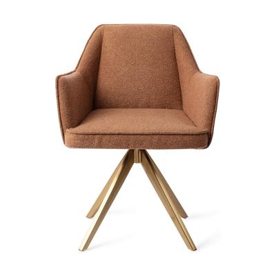 Jesper Home Eetkamerstoel 'Tome' Turn Gold, Draaibaar, kleur Cinnamon Bun