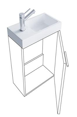 VCM Gastenwastafel Slito (Spiegelkast, Zwart) VCM Gastenwastafel Slito (Spiegelkast, Zwart)