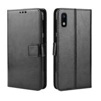 Retro Crazy Horse textuur horizontale Flip lederen case voor Galaxy A10e met houder & kaartsleuven & fotolijstjes (zwart) - thumbnail