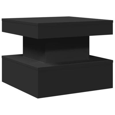 Salontafel met LED-verlichting 50x50x40 cm zwart