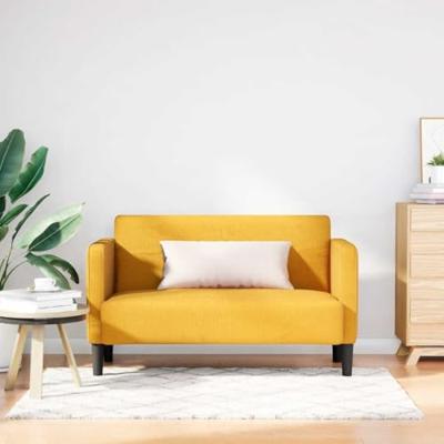Loveseat bank 109 cm corduroy stof lichtgeel
