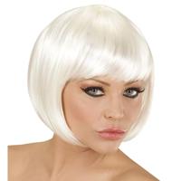 Boblijn pruik wit - thumbnail