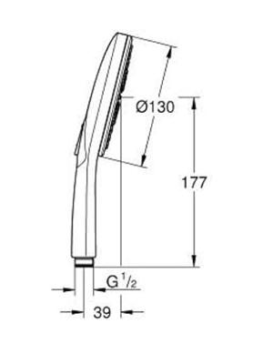 Handdouche Grohe Rainshower SmartActive 130 Rond 13cm Warm Sunset