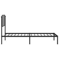 Bedframe met hoofdbord metaal zwart 90x200 cm - thumbnail