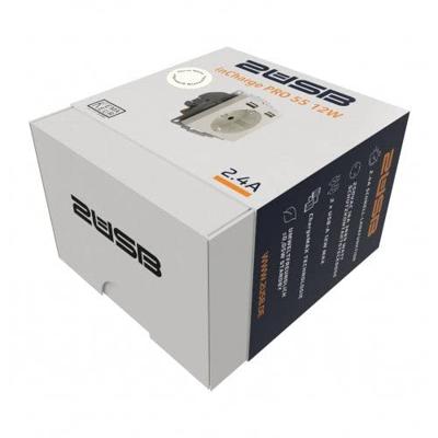 2USB 2U-449351 Stopcontact (onderbouw) VDE, Met USB, Aanraakbeveiliging IP20 Antraciet - thumbnail