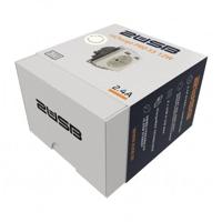 Stopcontact met USB poorten 2400mA crême glanzend voor een 40mm diepe doos - thumbnail