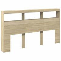 Hoofdbordkast met LED-verlichting 180x17x102 cm sonoma eiken - thumbnail
