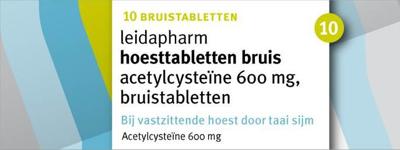 Leidapharm Hoesttabletten Bruis Acetylcysteine 600mg Leidapharm Hoesttabletten Bruis Acetylcysteine 600mg