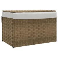 VidaXL Wasmand met deksel 55,5x35x34 cm poly rattan - thumbnail