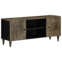 Tv-meubel 105x33,5x46 cm massief mangohout lichtgrijs - thumbnail