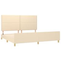Bedframe zonder matras stof crèmekleurig 200x200 cm - thumbnail
