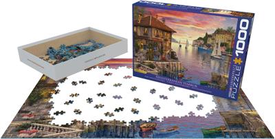 Mediterranean Harbor - Dominic Davison (1000 Stukjes) - Puzzel;Puzzel (0628136609623)