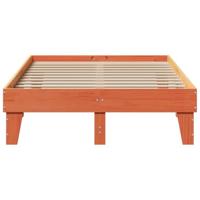 Bedframe zonder matras massief grenenhout wasbruin 135x190 cm - thumbnail