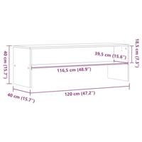Tv-meubel 120x40x40 cm bewerkt hout gerookt eikenkleurig - thumbnail