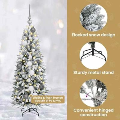 VidaXL Kunstkerstboom wit 150 cm pvc en plastic en staal en pe