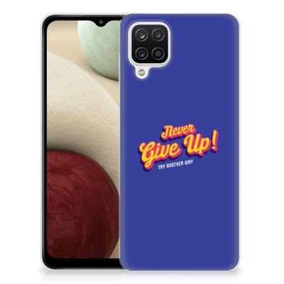 Samsung Galaxy A12 | Siliconen hoesje | met naam Never Give Up Samsung Galaxy A12 | Siliconen hoesje | met naam Never Give Up