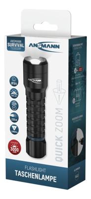 Ansmann LED Taschenlampe Survival TS3000RF wiederaufladbar Zaklamp werkt op Li-ion oplaadbare batterij of batterijgevoed SMD LED 15 h 223 g