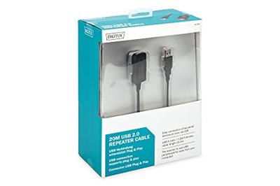 Digitus DA-73102 USB-kabel USB 2.0 USB-A bus, USB-A stekker 20.00 m Zwart Met USB, Met verlengkabel