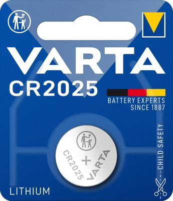 Batterij Varta knoopcel CR2025 lithium blister à 1stuk