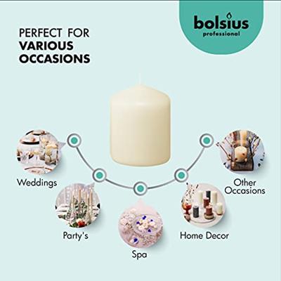 Bolsius - Stompkaarsen - 80/60 - Ivoor - 12 stuks
