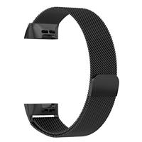 Fitbit Charge 3 & 4 milanese bandje - Maat: Large - zwart - thumbnail