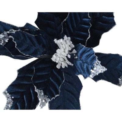 Poinsettia polyester d34h10 cm a2 kerst Everlands - Everlands