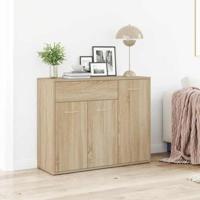 Dressoir 88x30x70 cm bewerkt hout sonoma eikenkleurig - thumbnail