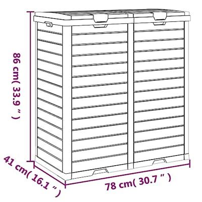 VidaXL Vuilnisbak voor buiten 78x41x86 cm polypropeen lichtbruin