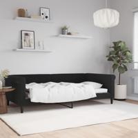 Slaapbank 100x200 cm fluweel zwart - thumbnail