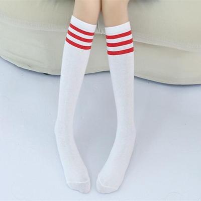 Hoge knie sokken strepen katoen sport school Skate lange sokken voor kinderen (wit + rode strook) Hoge knie sokken strepen katoen sport school Skate lange sokken voor kinderen (wit + rode strook)
