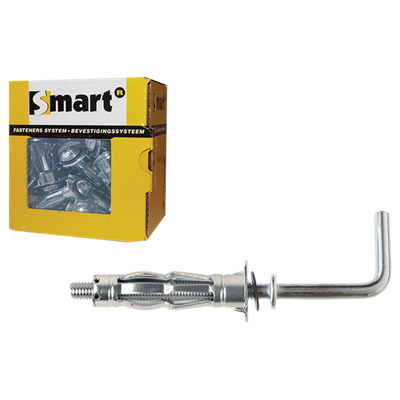 pgb-Europe SMART | Metaal hollewandplug + L-haak M4x 38 Zn SM0HWL001040038E