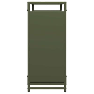 Brandhoutrek 90x28x65 cm koudgewalst staal olijfgroen