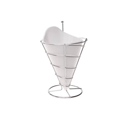 Cosy & Trendy Frietzak Wit ø 12 cm Met RVS Houder