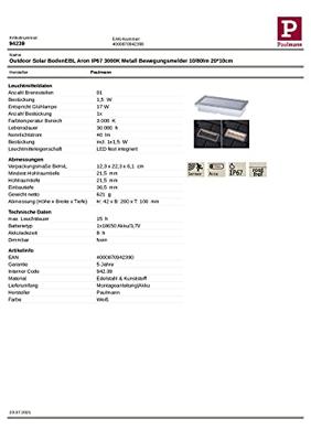 Paulmann 94239 Aron Inbouwlamp op zonne-energie 1.5 W Warmwit Wit