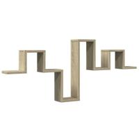 Wandschap 104,5x10x43 cm bewerkt hout sonoma eikenkleurig - thumbnail