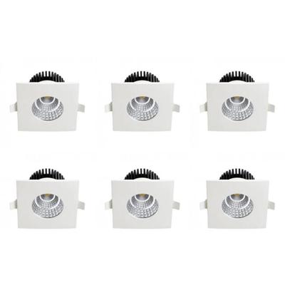 LED Inbouwspots 6-Pack Vierkant 6W IP65 Natuurlijk Wit 4200K