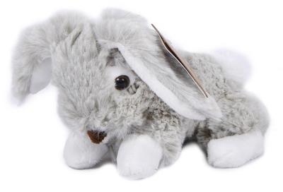 Take Me Home knuffel konijn liggend 14 cm pluche grijs/wit