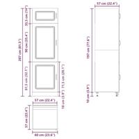 Keukenkast Kalmar bewerkt hout grijs sonoma eiken - thumbnail