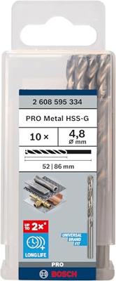 Bosch Accessories 2608595334 HSS Metaal-spiraalboor 4.8 mm Gezamenlijke lengte 83 mm Geslepen DIN 338 Cilinderschacht 10 stuk(s)