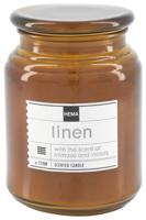 HEMA Geurkaars In Glazen Pot Ø10x14 Linen - thumbnail