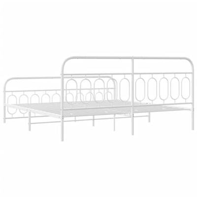 Bedframe met hoofd- en voeteneinde metaal wit 200x200 cm